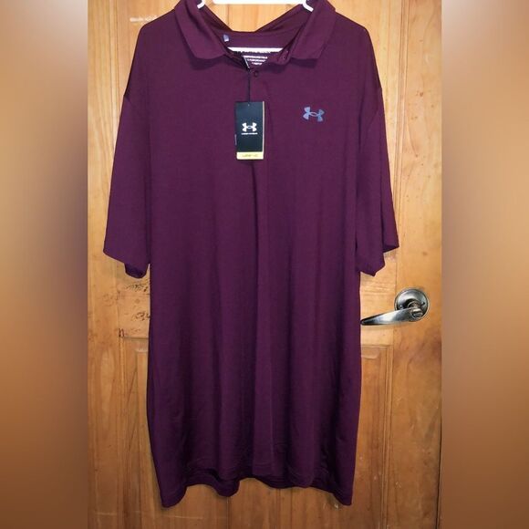 155. Under Armour Burgundy Golf The Performance Polo Shirt NWT 3XL TALL Upf 40+ - Picture 1 of 2